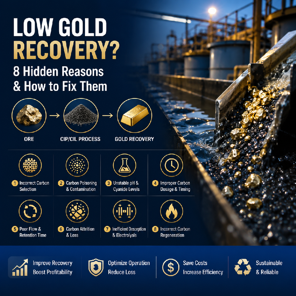  8 Hidden Reasons for Low Gold Recovery in CIP/CIL Plants — And How to Fix Them